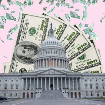 COVID-19 Relief Package covered with money