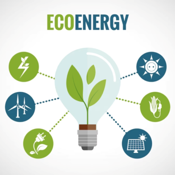 eco energy flat icons composition poster