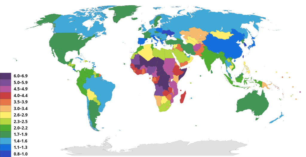 fertility rates around the world