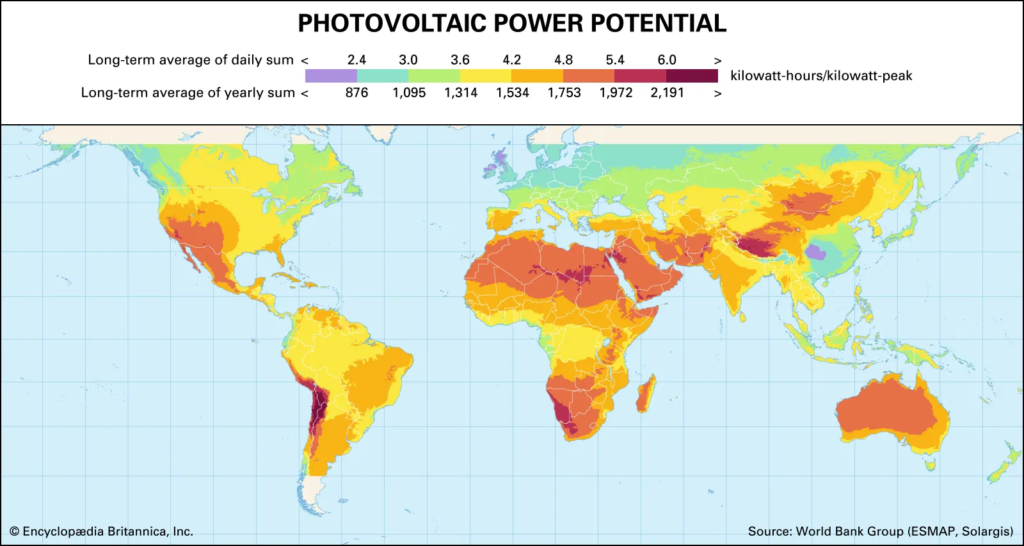 photovoltaic power potential map
