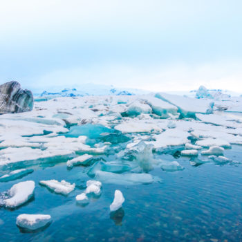 Icebergs in glacier lagoon, iceland .