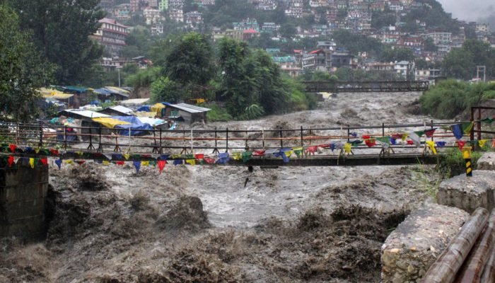flood in hilly area