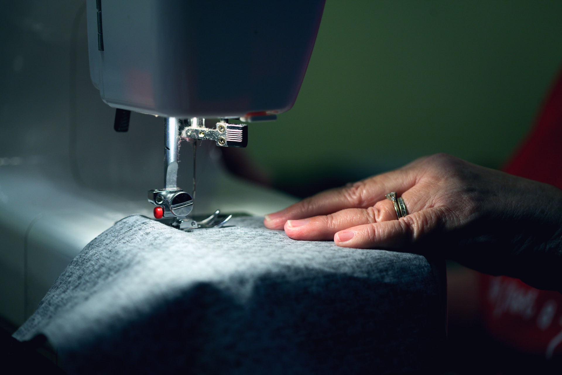 women sewing fabric