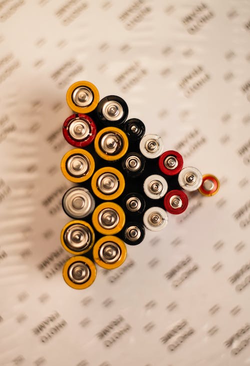 batteries assorted in triangle shape