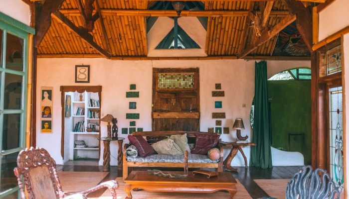 living room image filled with wooden furniture