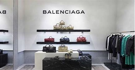 handbag collection in a showroom of BALENCIAGA