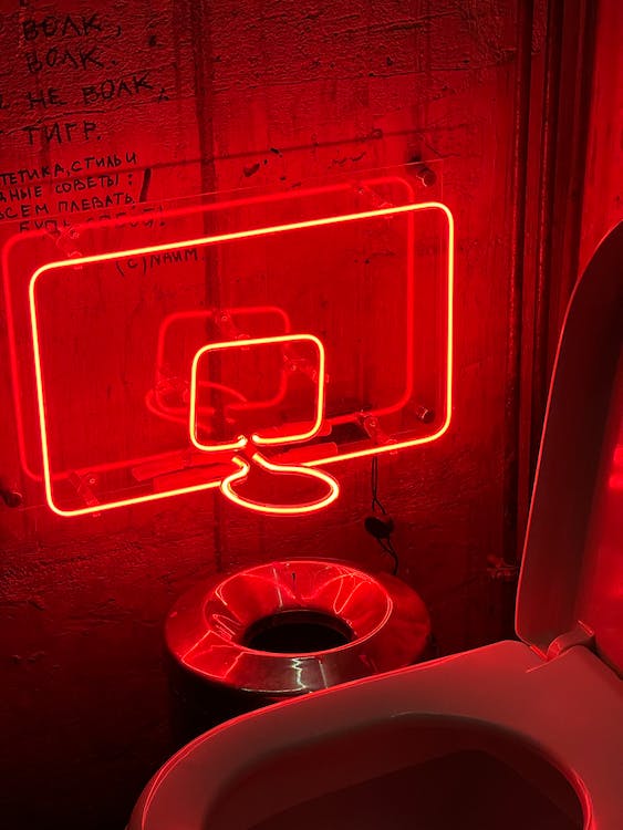 red led in washroom