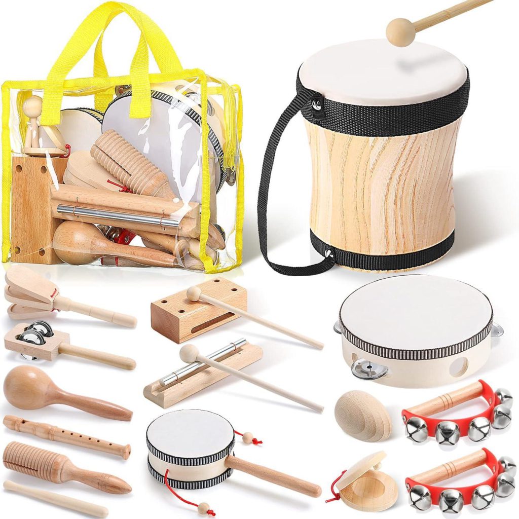 Sustainable Wooden Instruments Set