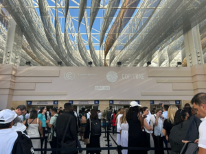 people gathering around for UN Climate change program