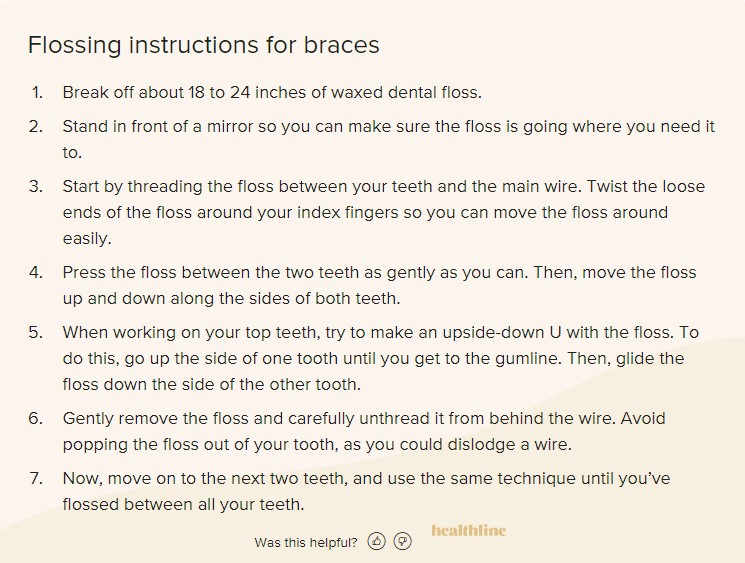 flossing instructions for braces