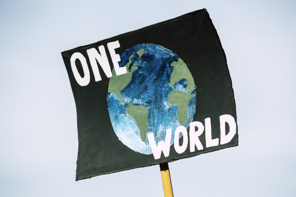 One world placard